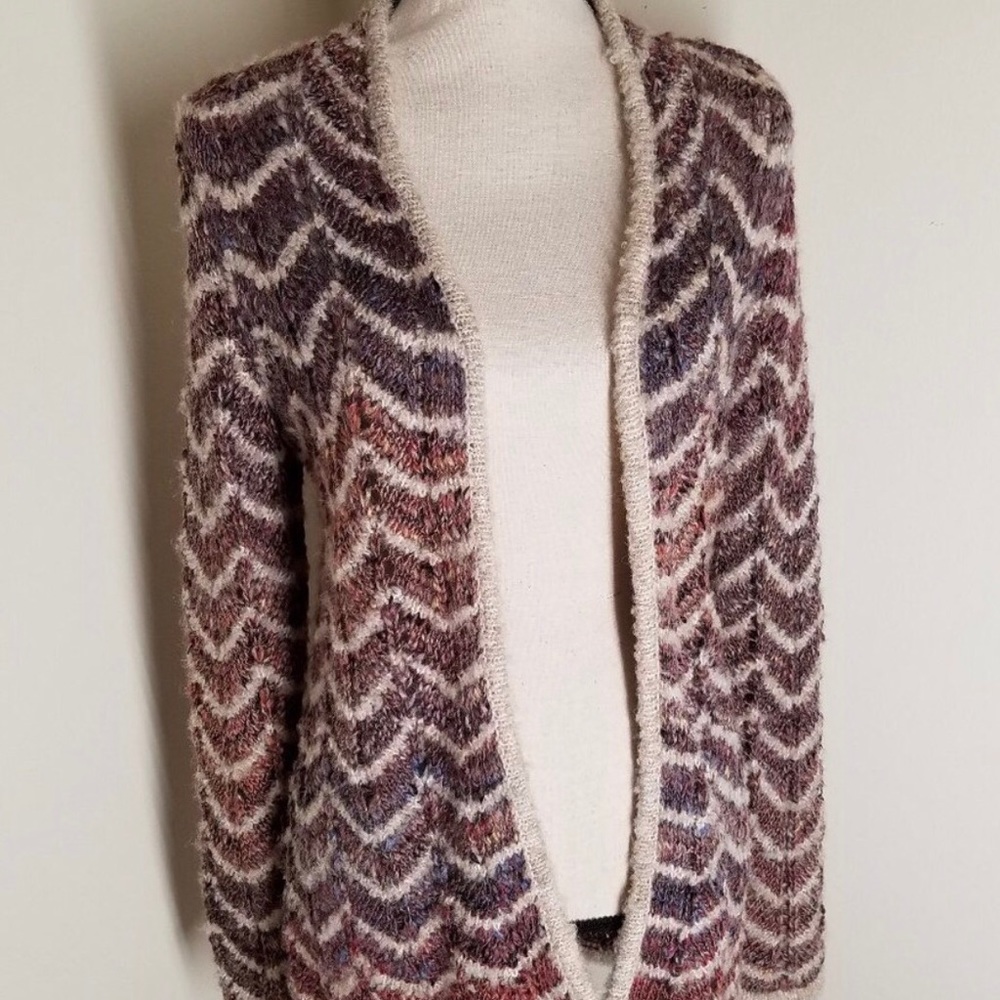 Ponsesa chevron ombre open cardigan medium